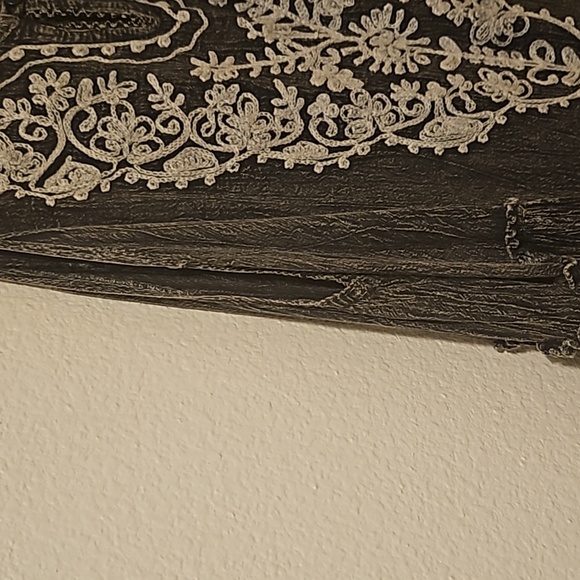 RIVIERA SUN COLD SHOULDER EMBROIDERED CASUAL DRESS CHARCOAL BLACK SIZE LARG - Picture 3 of 4